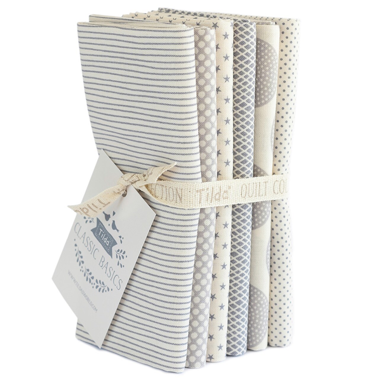 Tilda Fabrics Classic Basic Fat Quarters - Grey - 20" x 22" - 100% Cotton